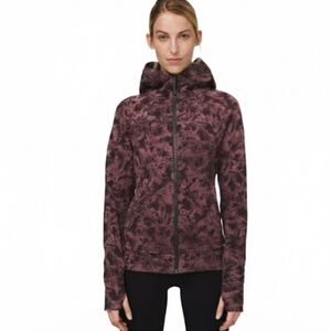 Lululemon Scuba Hoodie In Mini Dusk Floral Antique Bark Black Size 12 EUC!